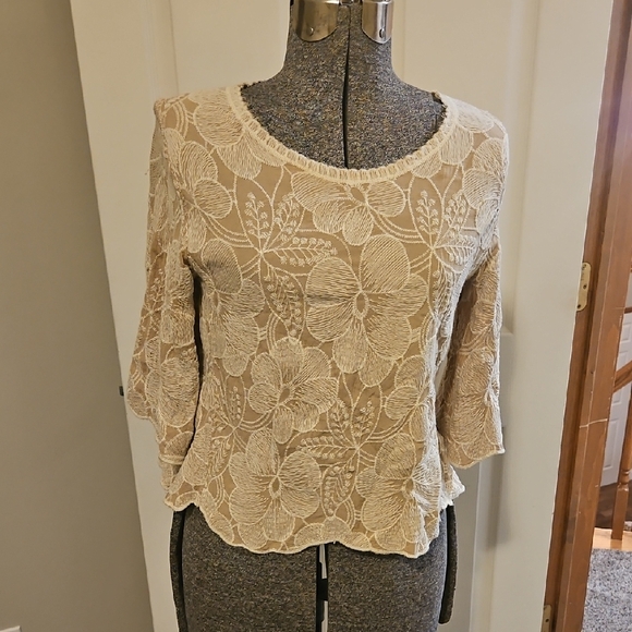 Solitaire Tops - Solitaire Floral Embroidered Rayon Blouse